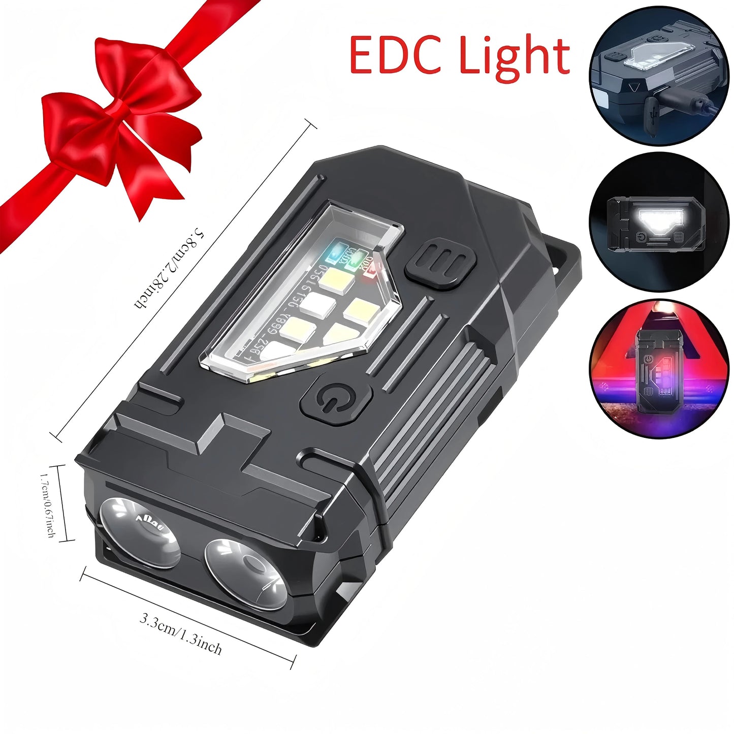 Powerful Mini COB LED Keychain Flashlight USB C Rechargeable