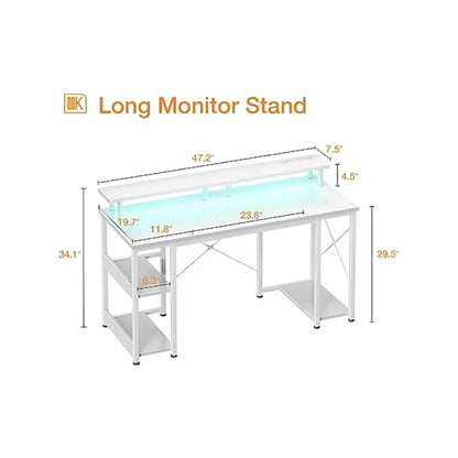 48 inch Gaming Desk with LED Lights