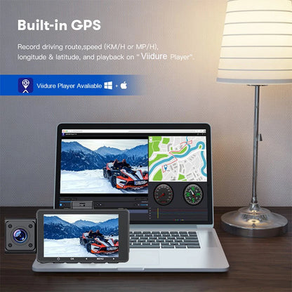 2K+1080P Dual Channel With GPS Dash Cam