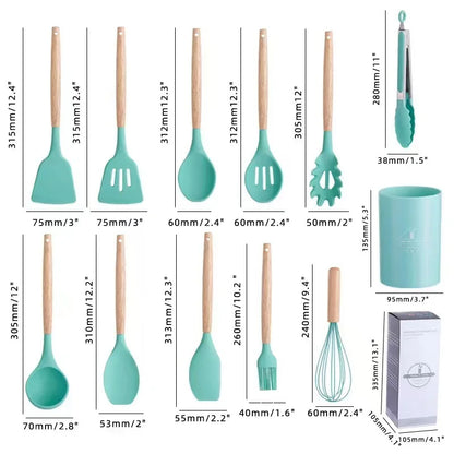 12Pcs Silicone Cooking Utensils Set