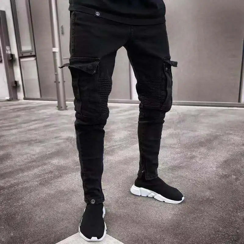 Men Fashion Street Style Ripped Skinny Jeans