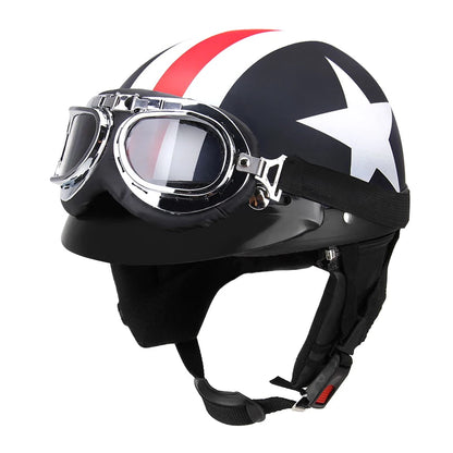 Half Open Face Bike Helmet with Goggles