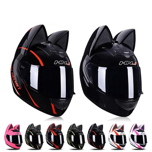 Cat Ear Motorcycle Full Face Helmet
