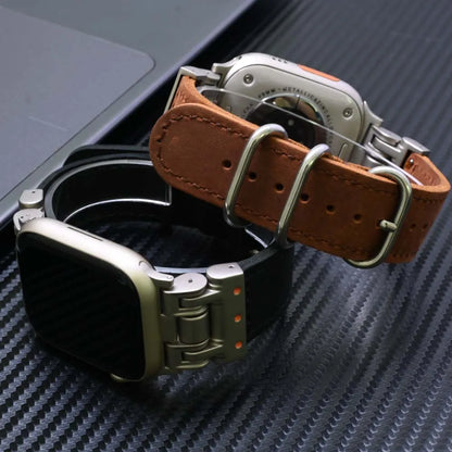 Genuine Leather Band for Apple Watch Ultra 3 2 1 49mm Series 11 10 9 8 7 Loop Strap for iWatch 6 5 4 Se2025 44mm 46mm Bracelet