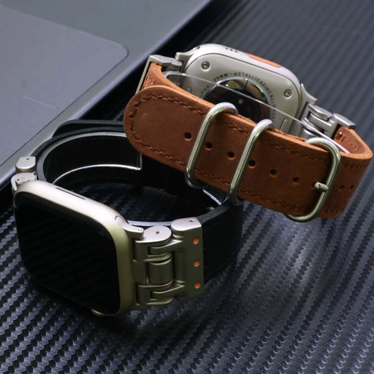Genuine Leather Band for Apple Watch Ultra 3 2 1 49mm Series 11 10 9 8 7 Loop Strap for iWatch 6 5 4 Se2025 44mm 46mm Bracelet