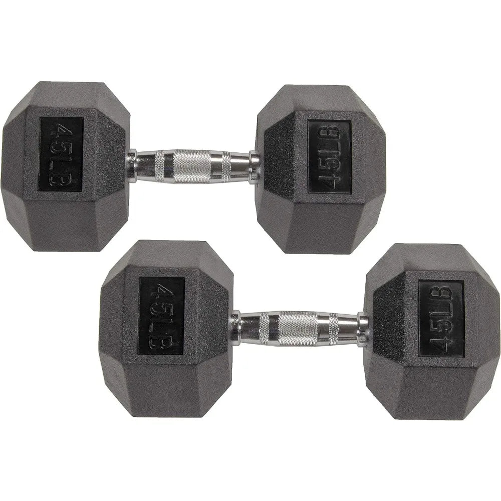 Rubber Coated Dumbbell Weight Set