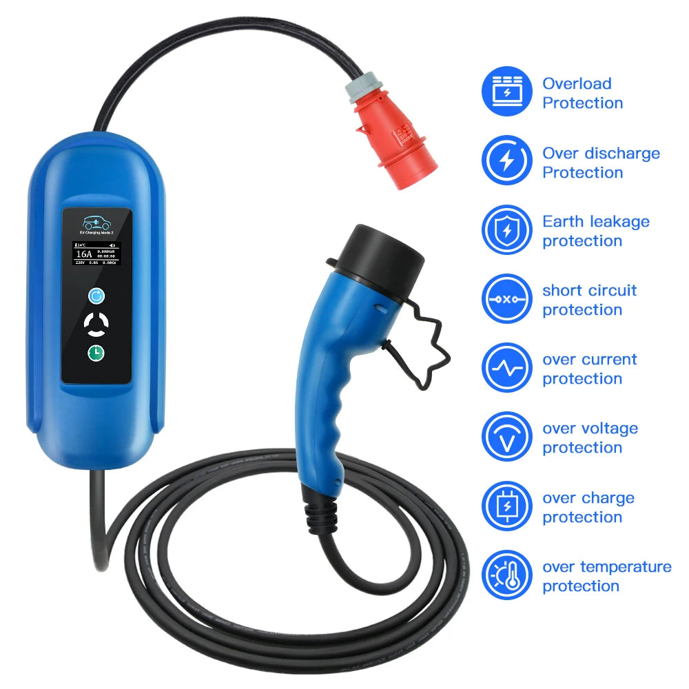 16A 11KW Type  EV Charger