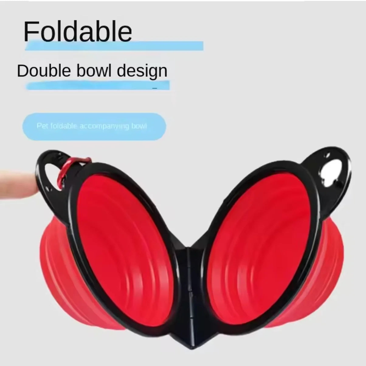 2-in-1 foldable pet feeding bowl