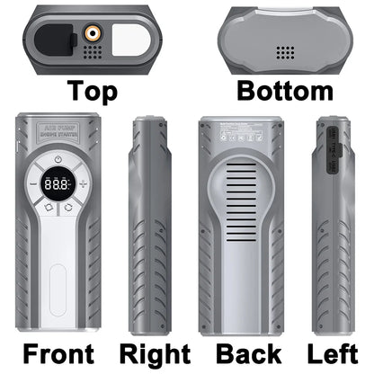 4 In 1 Car Jump Starter Power Bank With Air Compressor