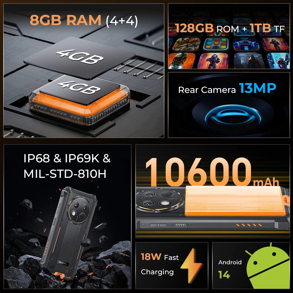 10600mAH Battery WP28S Rugged Smartphone