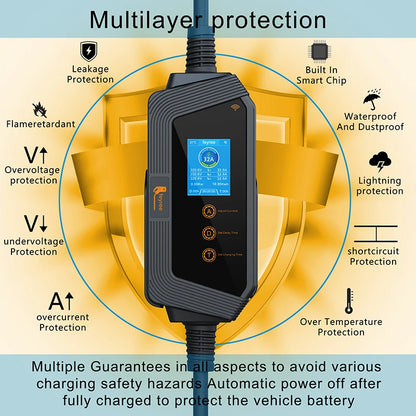 22KW 32A 3Phase Type2 Portable EV Charger