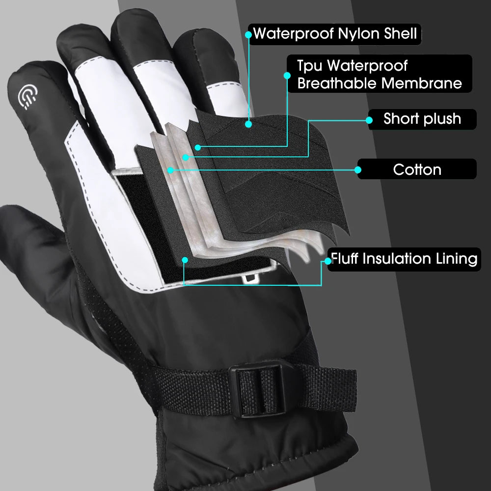 Color Match Ski Gloves for Men & Women