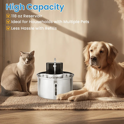 3.5L Stainless Steel Cat Sensor Water Fountain