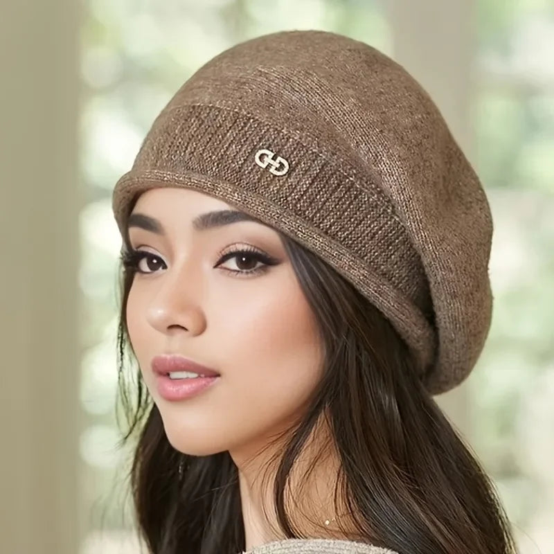 Women's Stretchy Fleece Beanie Hat with Pocket