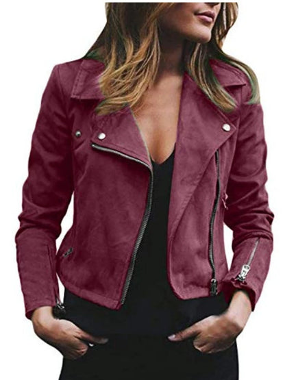 Women Fashion Short Solid Jacket