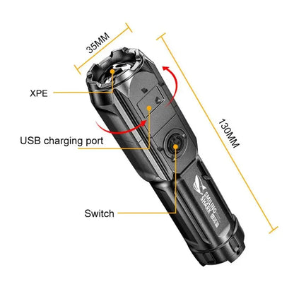 100000 Lumen Powerful LED Flashlight