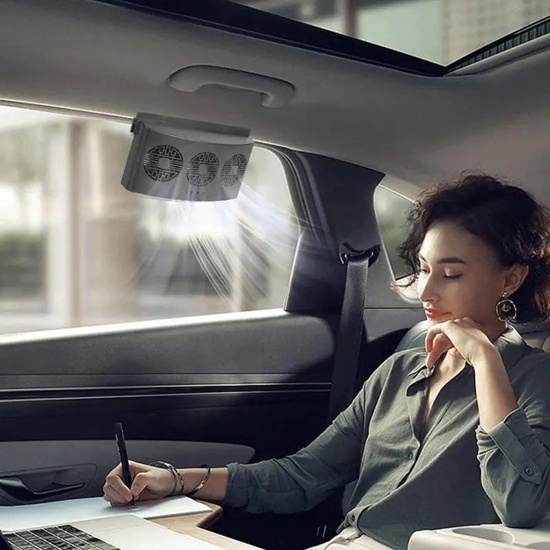 Multi-Functional Solar Car Fan