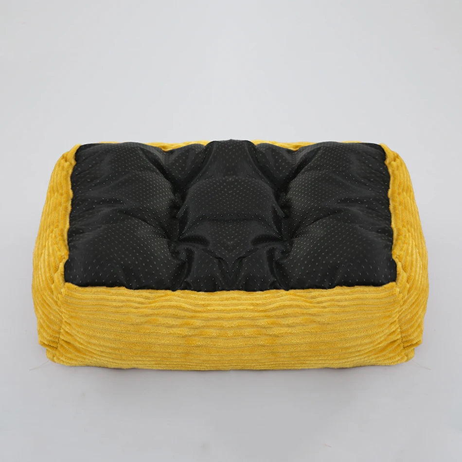 Dog Cozy Square Plush Kennel Bed