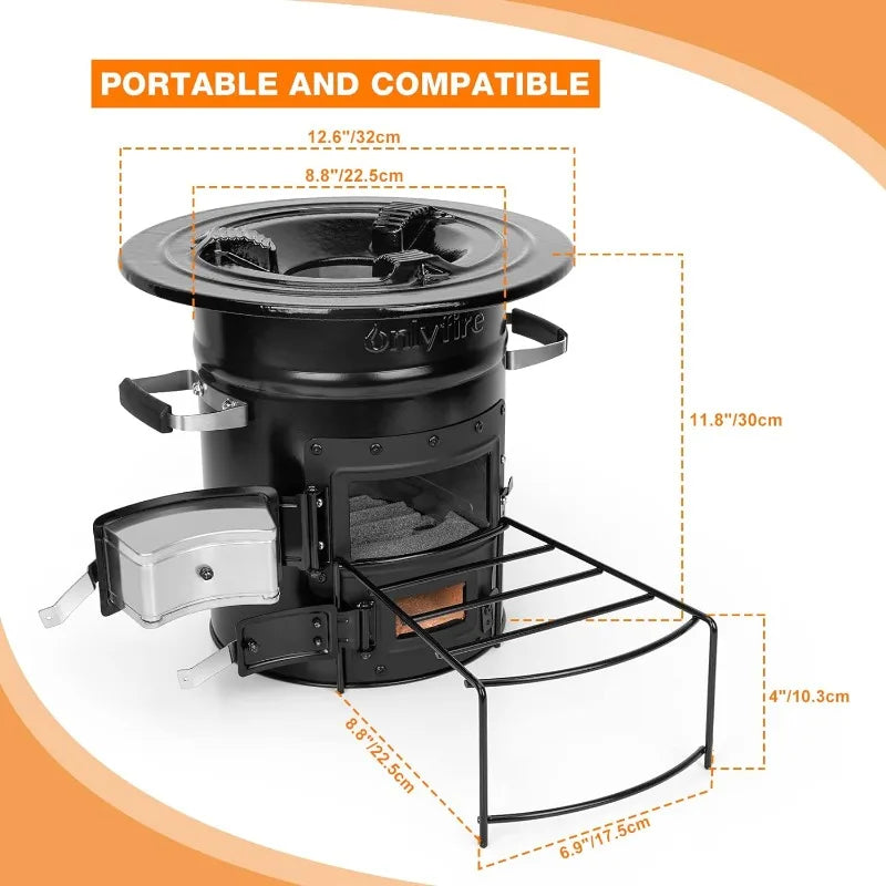 Wood Burning Camping Outdoor Rocket Stove