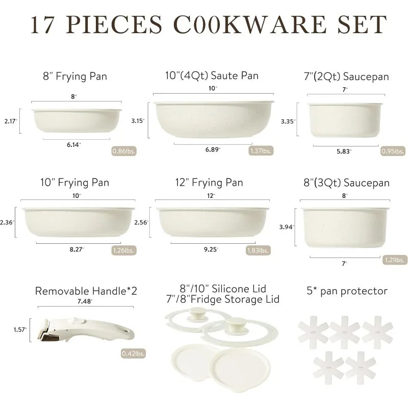 Detachable Handle Nonstick Cookware Set