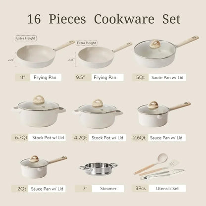 16pcs Pots and Pans Set