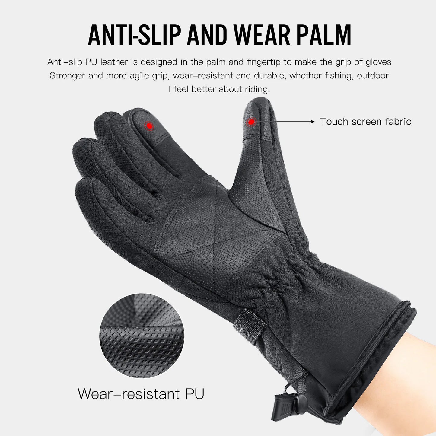 Heated Winter Moto Gloves