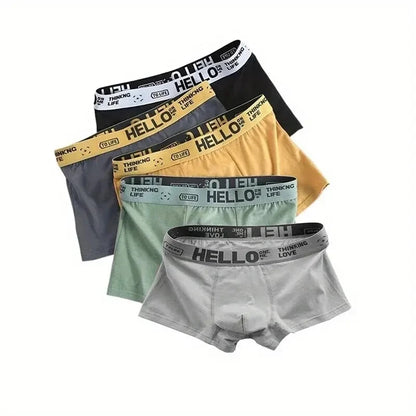 5pcs Men's Quick-Dry Boxer Trunks