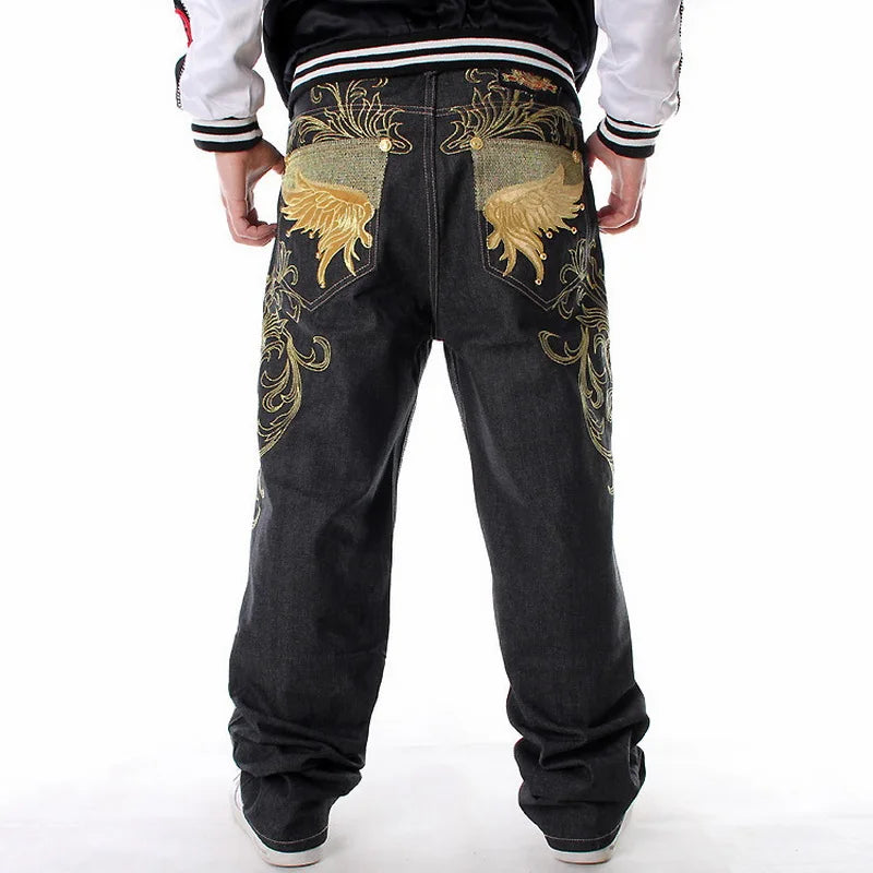 Men Street Dance Wide Legs Baggy Jeans