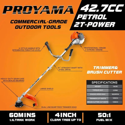 42.7cc 3-in-1 Gas Weed Wacker