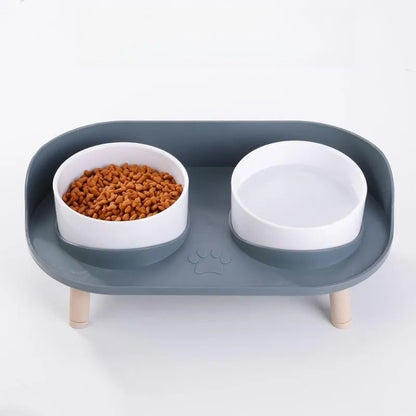 ABS Plastic Pet Water Food Double Bowls