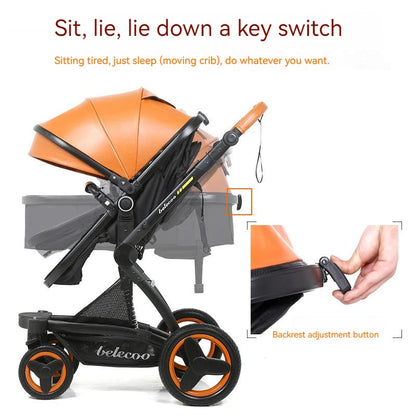 3in1 Waterproof Pu leather Baby Stroller