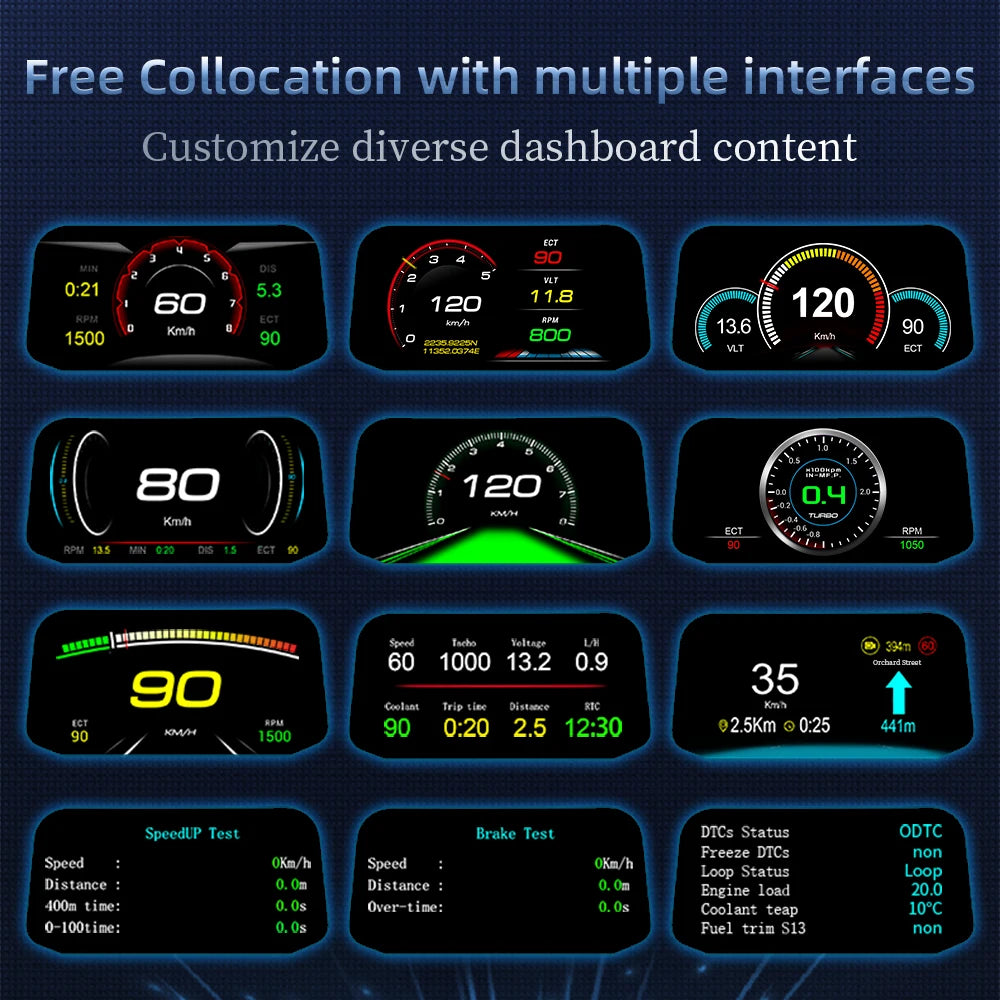 C3 Obd2 Head Up Display Electronic Digital Speedometer