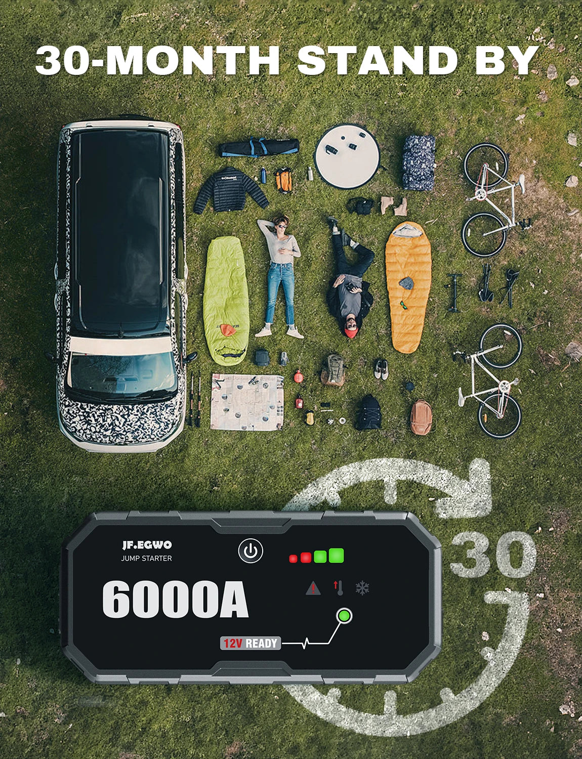 3000A 6000A Jump Starter Car Battery Portable Charger Power Bank