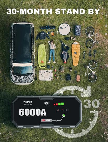 3000A 6000A Jump Starter Car Battery Portable Charger Power Bank