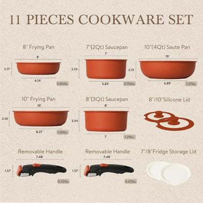 11 Pieces Pots and Pans Set