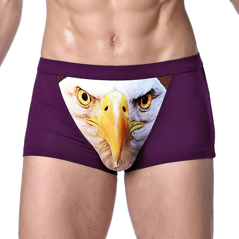 3D Wolf Eagle Head Boxer Shorts