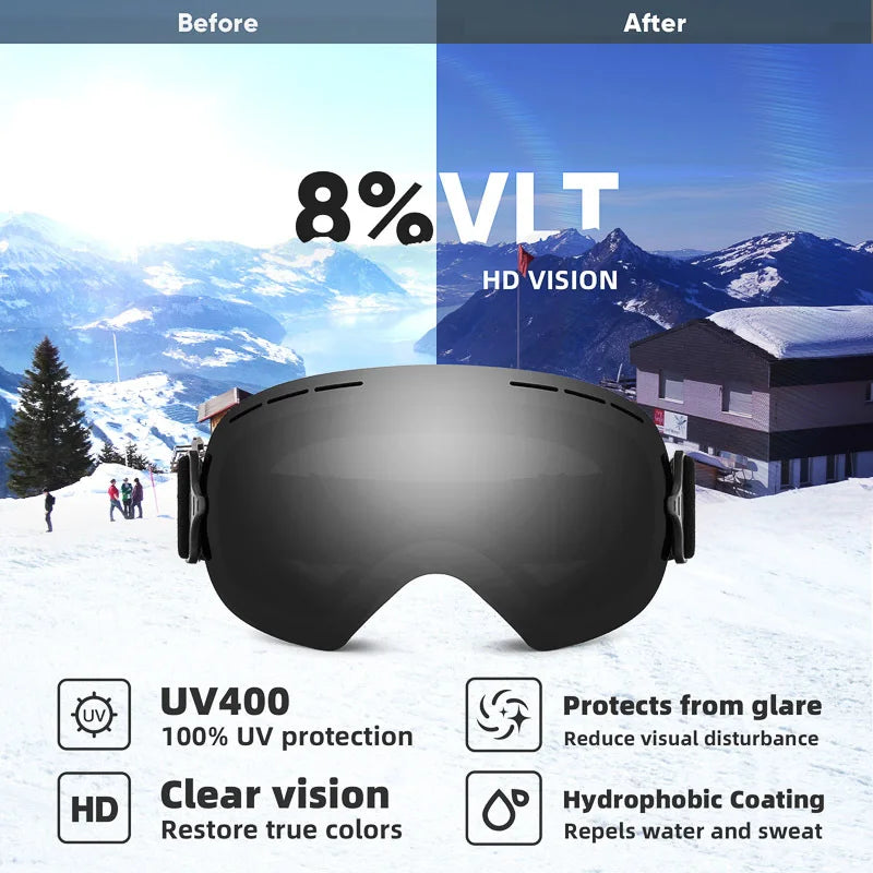 Double Layer Anti-Fog Ski Goggles