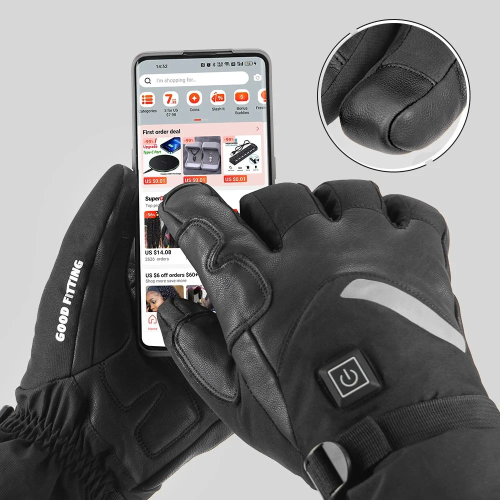 Heated Winter Gloves USB Rechargeable