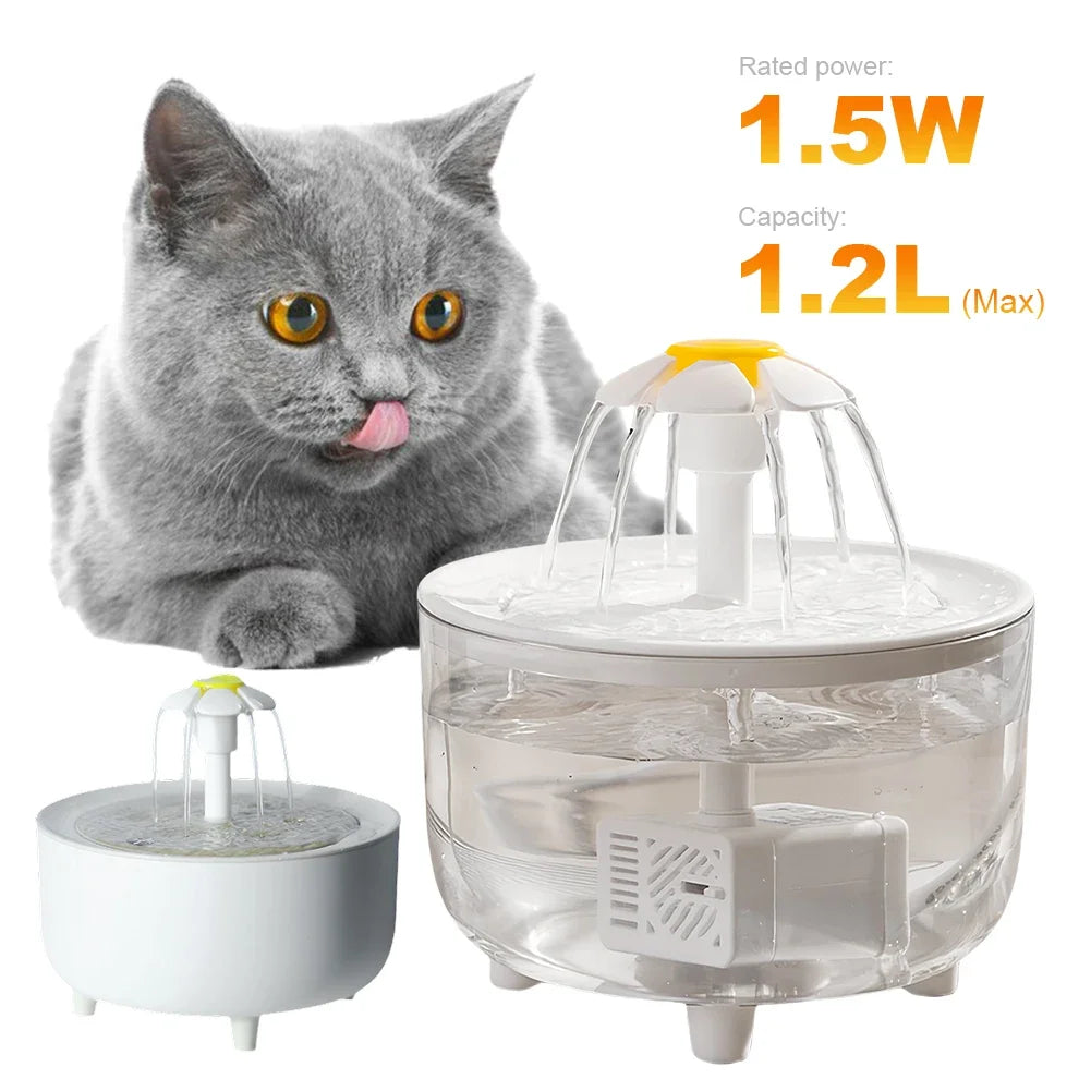 1200ml Electric Mute Automatic Cat Water Fountain