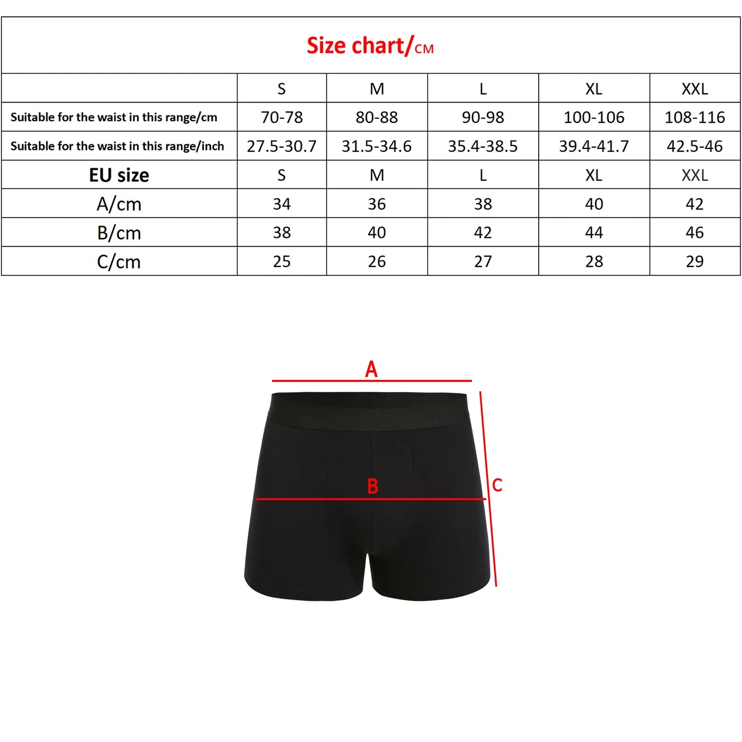 6PCS Black Boxer Shorts for Men