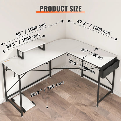 47"/54"/59''L Shaped Computer Desk
