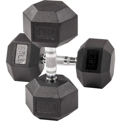 Rubber Coated Dumbbell Weight Set