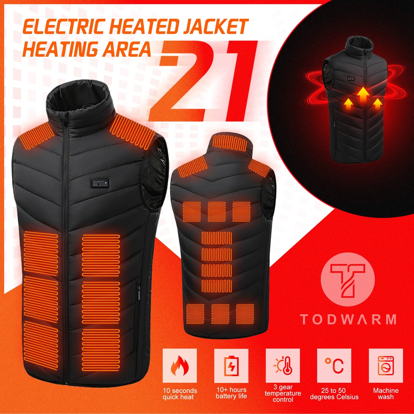 Heated 21-Area Vest