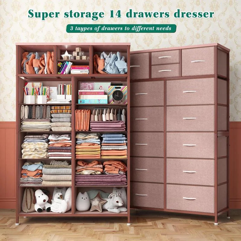 Raybee 14-Drawer Fabric Dresser