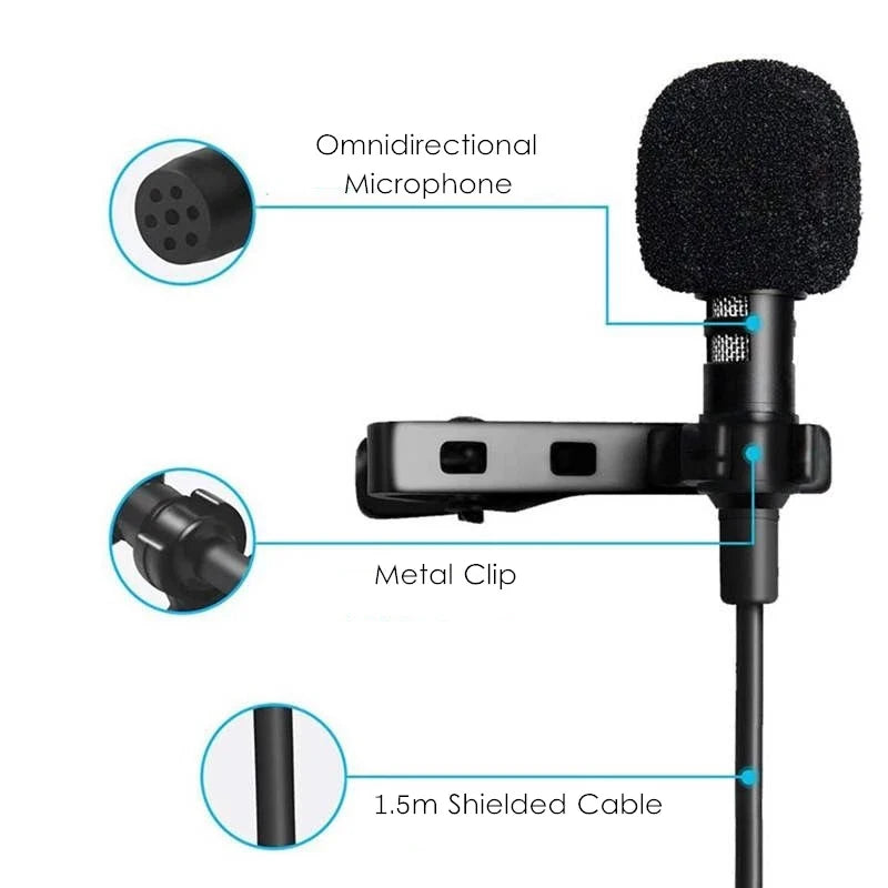 USB Mini Lapel Clip  Phone PC Microphone