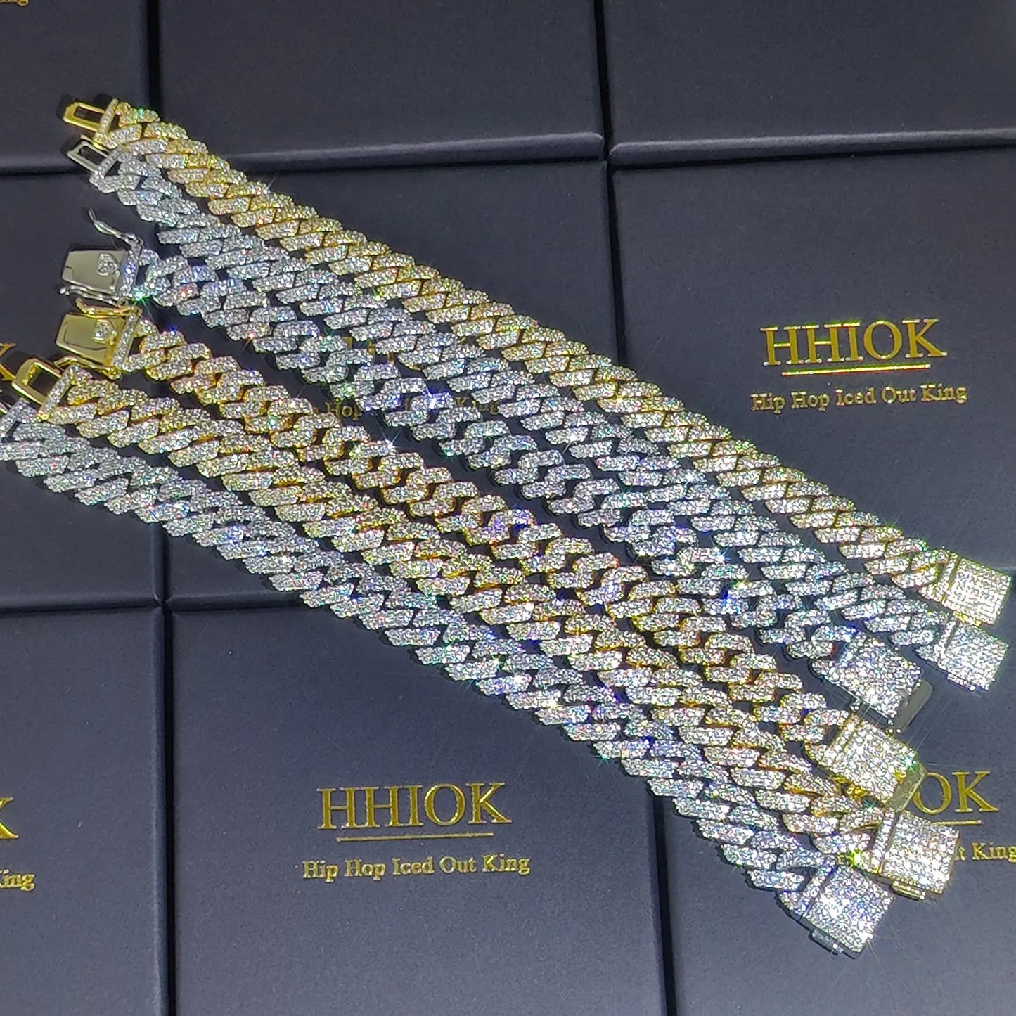 12mm Full Iced Out Diamond Cuban Link Bracelet