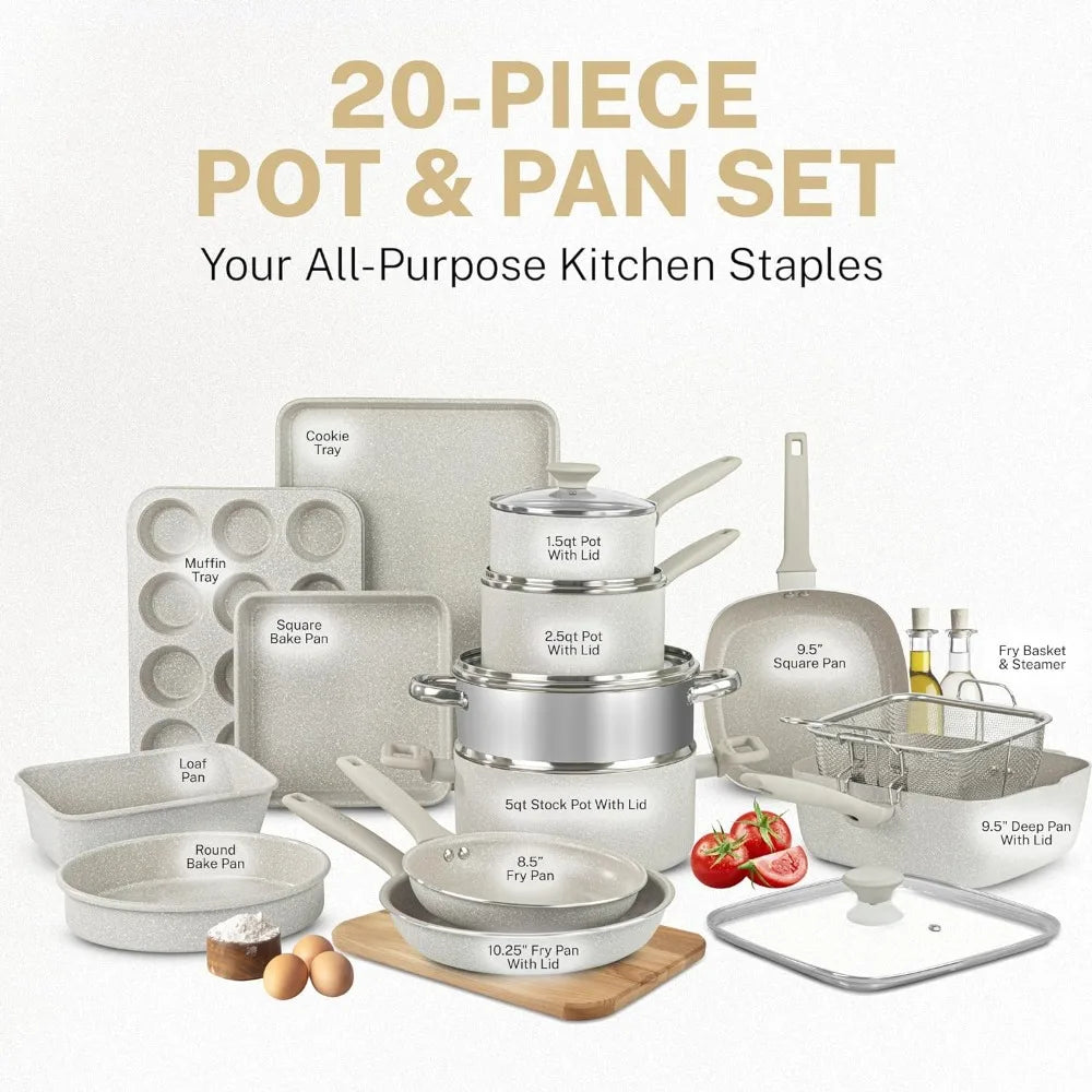 20 Pc Pots and Pans Set