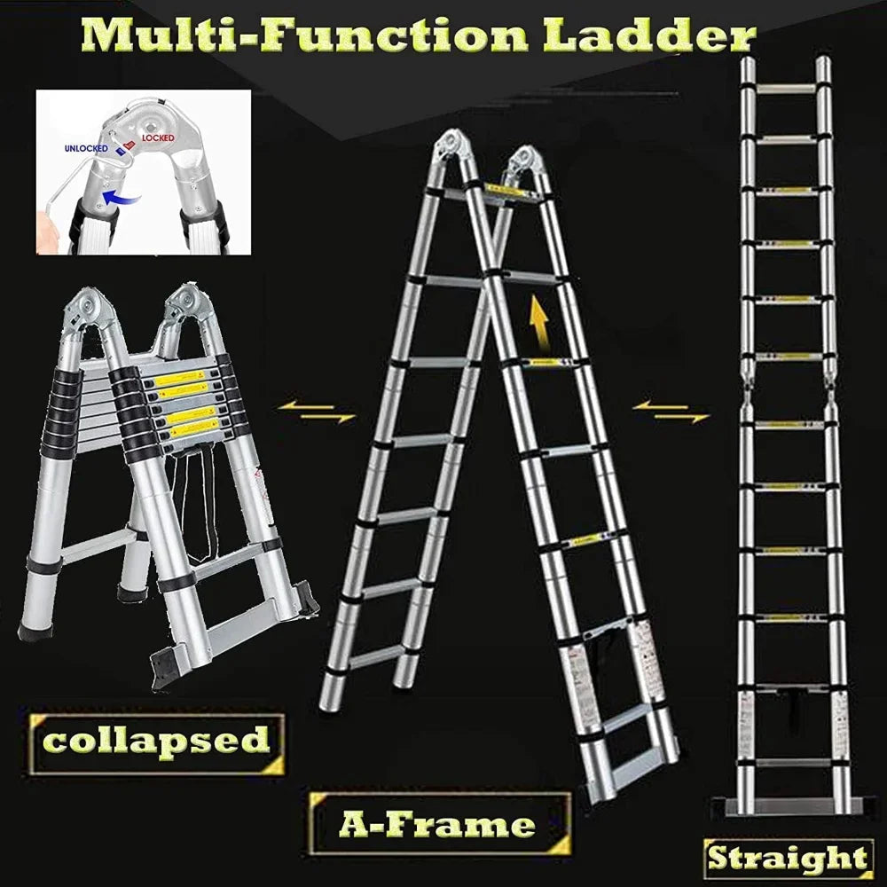 12.5ft 6+6 Steps A-Frame Telescoping Ladder