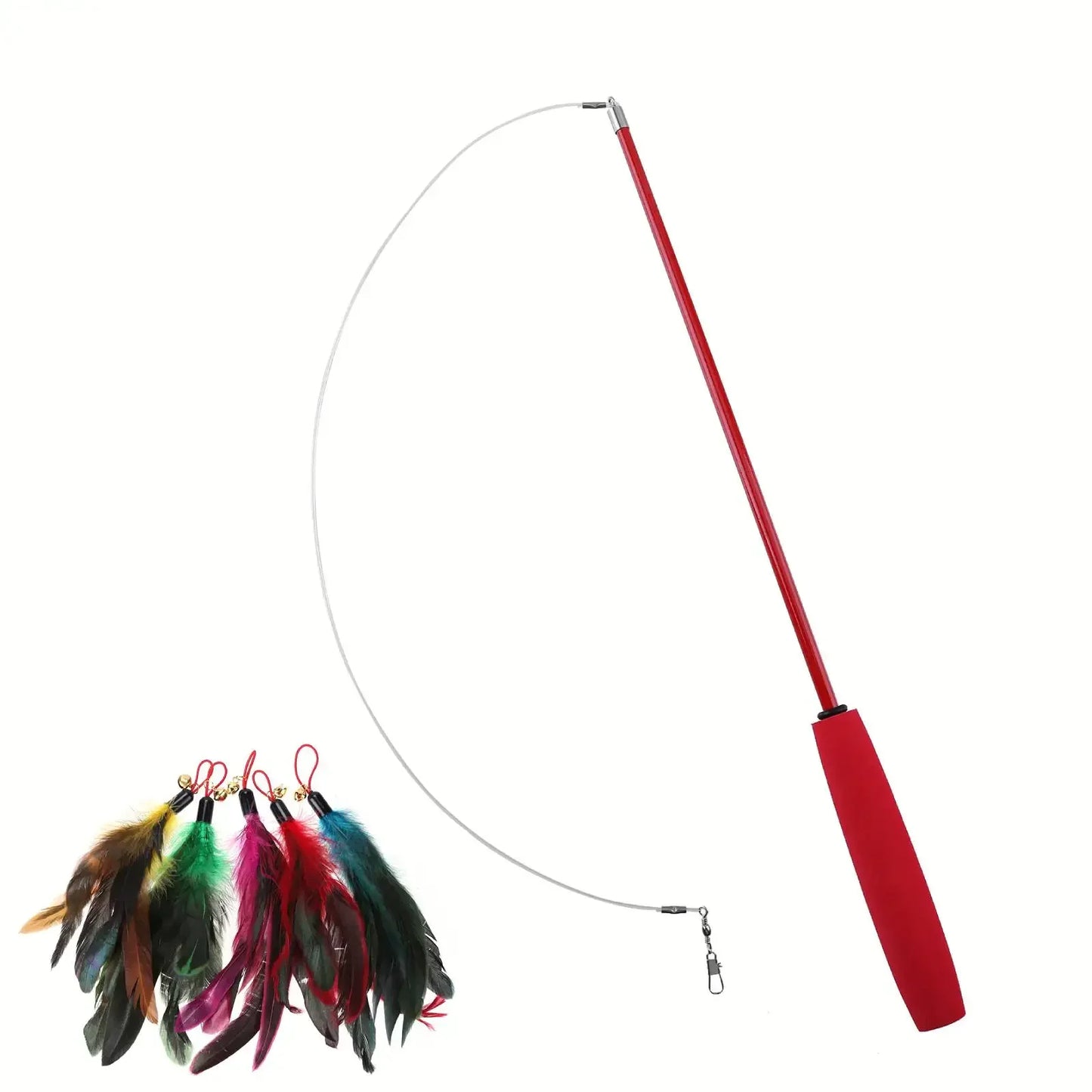 Cat Teaser Wands Three-section Telescopic Fishing Pole  Toys