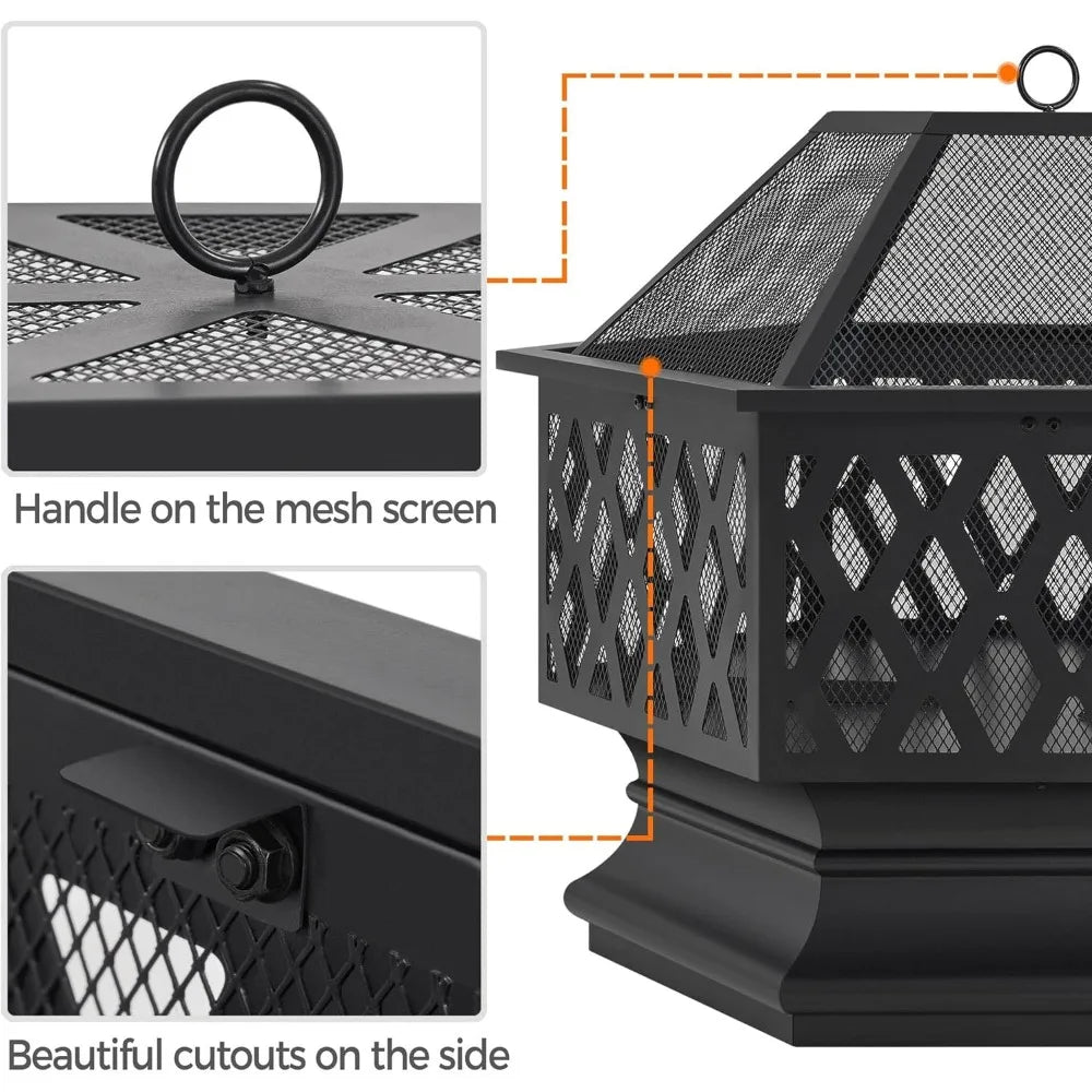 Outside Hex Shaped Firepit Bowl